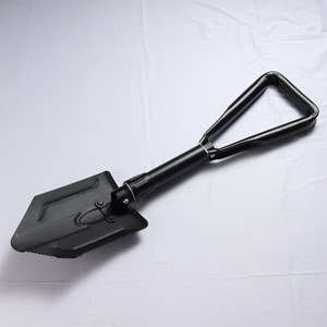 Multi Function Folding Shovel Black D Grip Handle Outdoor Camping Patio Use Iron Material Industrial Grade - Product Image 1