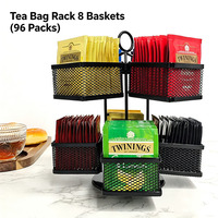 Organisateur de sachets de thé et de café en fer rotatif, détachable et empilable, pour comptoir, présentoir de rangement