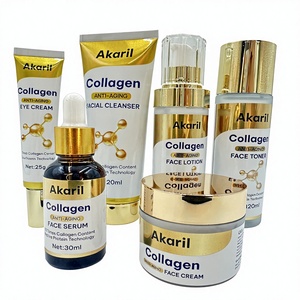 Set Regalo Skincare Anti-Età Akaril con Collagene e Acido Ialuronico, Lozione Viso, Crema Occhi, Siero, Crema - Senza Silicone per Tutti i Tipi di Pelle - Product Image 1