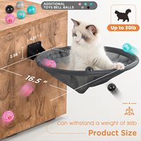 Lits pliables et stables pour chats, étagères et perchoirs pour hamac mural pour chat, lit mural pour chat