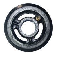 Roue pivotante en caoutchouc à roulement à rouleaux robuste 4x2 avec noyau en fer, 4 pouces, capacité de charge 150 kg, noire, certifiée ROHS, directement de l'usine