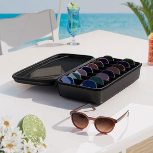 Estuche Organizador de Gafas de Sol OEM con Cierre, 8 Compartimentos, Caja de Almacenamiento de Gafas de Viaje con Ranuras Ajustables - Product Image 4
