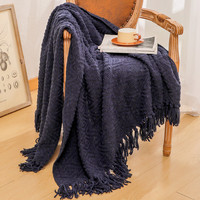 Couvertures en chenille à glands doux et respirants personnalisées de luxe Couverture en tricot de couleur unie avec logo pour canapé