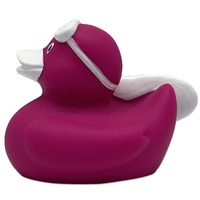 Jouets de bain en PVC personnalisés avec logo, lot de 5 cm, planche de surf rose de 2 pouces et canard de bain jaune avec fonction couineuse, canards en caoutchouc en gros