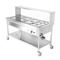 Chauffe-plats commercial Bain Marie Buffet Pan Steam Table avec verre