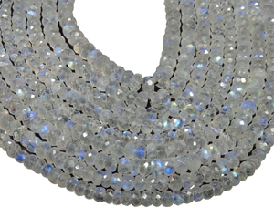 ลูกปัดมูนสโตนสีขาวธรรมชาติทรงรอนเดลเล็ตขนาด 14 นิ้ว ความยาว 4-4.5 มม. เกรด AAA พลอยเปลี่ยนสี สำหรับทำเครื่องประดับ - Product Image 1