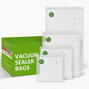 Sacs sous vide texturés auto-scellants avec clips pour une cuisson sous vide sécurisée et le stockage des aliments - Product Image 1