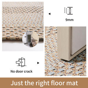 Tapis d'intérieur moderne minimaliste de couleur unie, tissé, rectangulaire, antidérapant, pour salon, chambre à coucher, table basse, mélange de polyester et de coton - Product Image 2