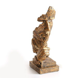 Estatua de Resina 'El Silencio es Oro', Escultura Abstracta Nórdica, Figurita Decorativa para el Hogar, Arte Moderno, Oficina, Escritorio, Regalo de Inauguración de Casa 2020 - Product Image 3