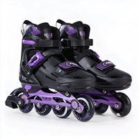 Patins à roulettes haut de gamme en gros pour enfants et adultes, roulements ABEC 7, taille réglable avec roues lumineuses en PU