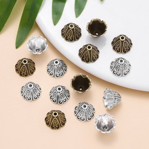 Zinc Alloy <b>Flower</b> Bead Cap 10mm For <b>Bracelet</b> Making DIY Jewelry Accessory Ancient Silver And Bronze Plated - Product Image 1