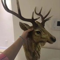 Sculptures en résine de cerf, de mousseline et de cerf-de-Siké, peintes à la main, décoration murale tendance pour salon ou complexes hôteliers, motif animalier