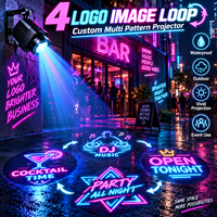 Projecteur de logo Gobo 4 motifs personnalisés, lumière LED multi-motifs, étanche pour extérieur, pour vitrine, promotion commerciale, événementiel, publicité, OEM