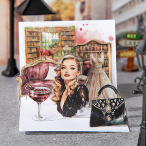 Autocollants pour animaux de compagnie, lot de 20 pièces, série salon parisien, thème mode, décoration, base autocollants - Product Image 4