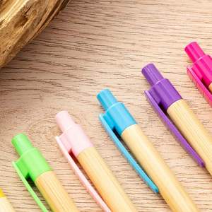 Bulk Bamboo Click Pens - Eco-Friendly Wooden Promotional Pens with Logo Printing, Multi-Color, Ready to Ship - Product Image 3