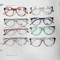 Montures de lunettes optiques en acétate de couleurs mélangées, montures de lunettes de prescription à monture complète, pour hommes et femmes, vente en gros