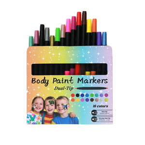 GP 16 Colors Washable Skin Harmless <strong>Temporary</strong> Dual-tip Face Paint <strong>Tattoo</strong> Marker Kit Body Paint <strong>Pen</strong> for Kids Makeup DIY - Product Image 2
