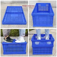 Panier de rangement pliable en plastique épaissi pour la vente en gros, caisse de présentation pour supermarché, boîte logistique pour fruits, boîte pliable pour