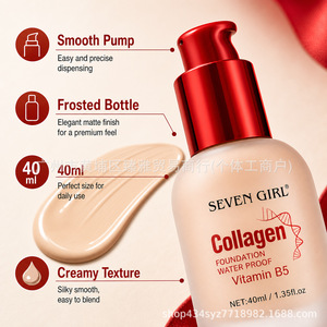 SEVEN GIRL Crema BB al Collagene con Vitamina B5, Idratante, Impermeabile, Coprente, 40ml, per Pelle Mista - Product Image 3