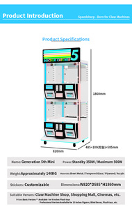 Đồng tiền hoạt động mini Crane máy trẻ em Đồ chơi <span class=keywords><strong>Arcade</strong></span> trò chơi với đèn <span class=keywords><strong>Arcade</strong></span> đồ chơi Claw máy cho búp bê và giải thưởng - Product Image 4