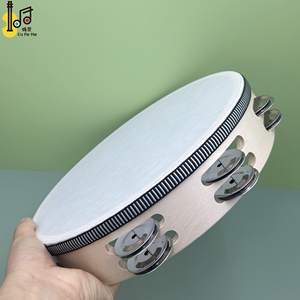 Pandereta de Doble Fila de 10 Pulgadas (25 cm), Instrumento Musical, Pandereta al por Mayor para Bodas, Iglesia, Tambor de Mano - Product Image 1