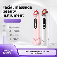 Appareil de beauté facial à lumière LED 7 couleurs, compresse chaude, microcourant, vibration sonique, masseur pour le rajeunissement de la peau du visage et du cou