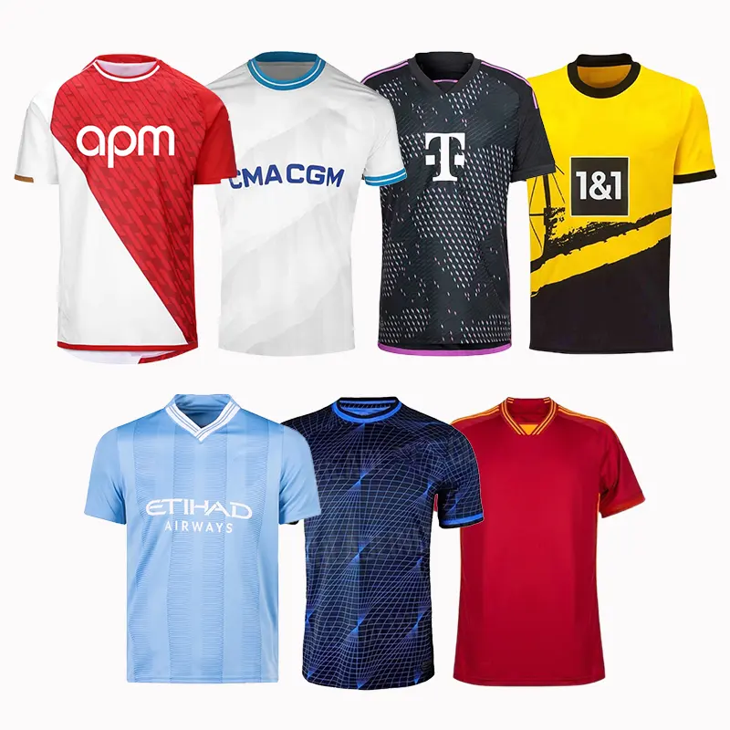Roupas esportivas com logotipo de sublimação de qualidade original, roupas de futebol de clube tailandesas de alta qualidade com desconto popular, novo design