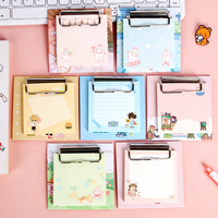 Bloc-notes à clip avec 50 feuilles, motif dessin animé mignon, pour étudiants, mémo créatif, notes autocollantes, papier d'étude, papeterie Kawaii, notes autocollantes