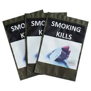 Mattes Finish benutzer definierte Shisha Tabak produkte Wasserpfeife wieder versch ließbare Press verschluss beutel Zigarren beutel mit Gesundheits warnzeichen