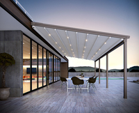 Toit de terrasse rétractable en aluminium, système de persiennes bioclimatiques pour bâtiment de jardin