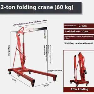 Diskon besar 2 Ton 3Ton kerekan lipat mesin derek Cina 2000Kg Manual hidrolik truk bengkel pengangkat derek - Product Image 5