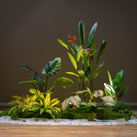 Ensemble de plantes tropicales artificielles en plastique pour restaurants, cafés, hôtels et bars - Décoration d'anniversaire écologique