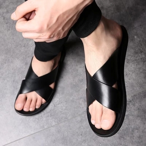 Nuove Ciabatte Estive da <span class=keywords><strong>Uomo</strong></span> per Esterni, Comode con Suola Morbida, Trendy con Superficie in <span class=keywords><strong>Pelle</strong></span>, Antiscivolo, Scarpe Casual da Spiaggia - Product Image 4