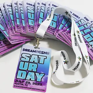 Factory Price OEM/ODM Sublimation Event Exhibition Company PVC Double-sided Employee ID Card Neck Lanyard And Pass