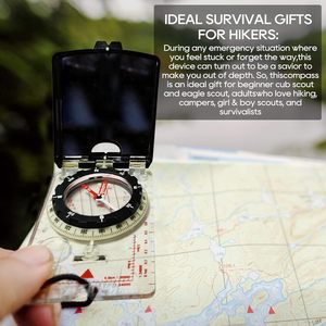 Orienteering <strong>Compass</strong> with Survival Whistle - Advanced Boy Scout <strong>Compass</strong> for Camping, Hiking and <strong>Navigation</strong> - Product Image 4