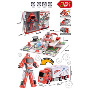 <span class=keywords><strong>Camion</strong></span> de transformation <span class=keywords><strong>jouet</strong></span>, jeu de sauvetage, <span class=keywords><strong>camion</strong></span> conteneur avec voiture en alliage et avion, robot de déformation à assembler - Product Image 3