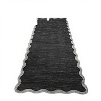 Karpet GarveeHome Scalloped Washable Faux Wool Low Pile Runner Rug 2x6 Anti Selip Tahan Noda Lembut Desain Modern Farmhouse