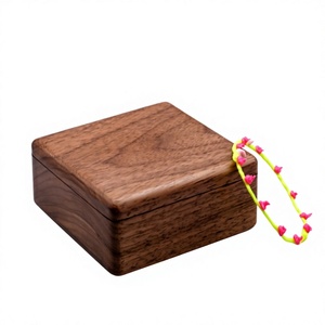 Boîte à bijoux moderne en bois écologique, organisateur de rangement pour bijoux fait main sur mesure avec 1 couche, 182x128x85mm - Product Image 5