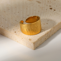 Europäisches Modedesign Vergoldeter Breitband kreis Unregelmäßige holprige Ringe für Frauen Männer Anlauf freier Schmuck