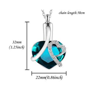 Collar de urna funeraria para cenizas Regalo de colgante de corazón de piedra conmemorativa - Siempre en mi corazón - Product Image 2