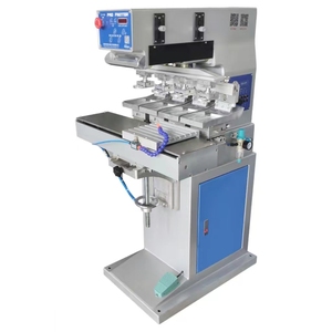 Machine d'impression par tampographie 4 couleurs avec table de travail à navette, bac à encre 100*150mm, équipement d'impression industriel multicolore - Product Image 1