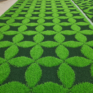 Gazon artificiel haute densité à motif personnalisé, tapis de gazon simulé écologique <span class=keywords><strong>pour</strong></span> cour, terrain de football, activités de plein air - Product Image 4