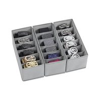 Lot de 3 organiseurs de ceintures pliables en tissu non tissé, 6 compartiments, rangement pour tiroir de placard, multi-usages pour ceintures, cravates, foulards, montres