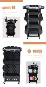 Carrito de Peluquería Minimalista Negro, Carrito para Cortar el Cabello, Carrito de Salón, Carrito para Herramientas de Peluquería, Carrito de Belleza - Product Image 5