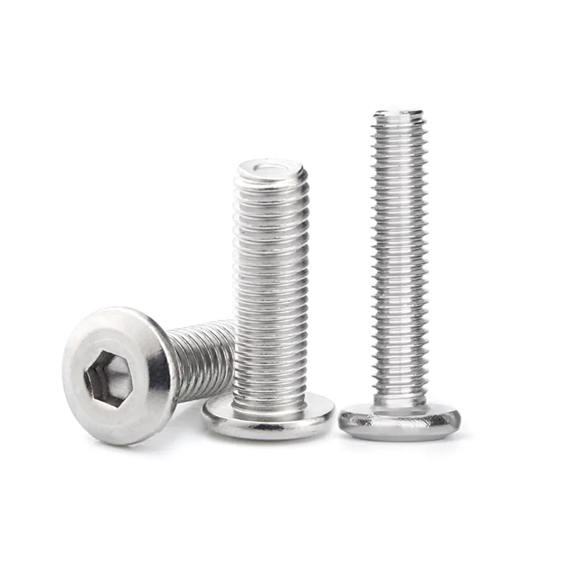 304 Stainless Steel Flat Head Chamfered Hex Socket Machine Screws for Assemble Furniture M4 M5 M6 M8