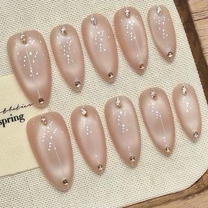 Uñas Postizas Reutilizables <span class=keywords><strong>de</strong></span> Diseño <span class=keywords><strong>de</strong></span> Lujo, Cobertura Completa, Forma Almendrada Mediana, 100% Hechas a Mano, Proveedor <span class=keywords><strong>de</strong></span> Uñas <span class=keywords><strong>de</strong></span> Alta Calidad - Product Image 6