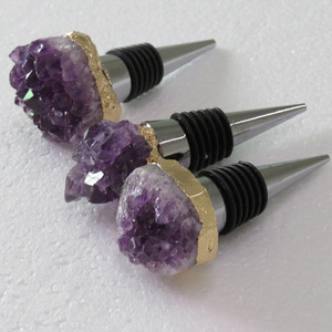 Tapón de cristal Natural para botella de <span class=keywords><strong>vino</strong></span>, tapón de amatista personalizado de calidad prémium, Gema - Product Image 3