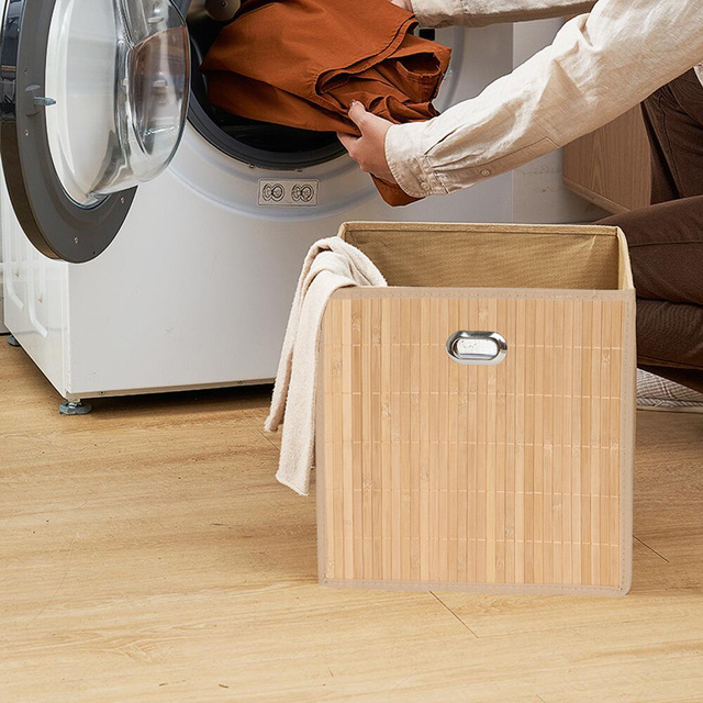 Non-woven Clothing Storage Box Household Bamboo Fabric Storage Box Folding Portable Toy Organizer Wholesale