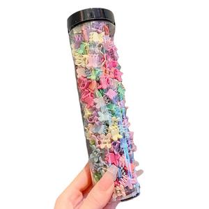 कस्टम मीठे छोटे बालों के क्लिप 100 पीसी/बोतल वाले कार्टून छोटे बालों के लिए बच्चों के लिए कैंडी रंगों में आकस्मिक शैली के बाल सहायक - Product Image 6