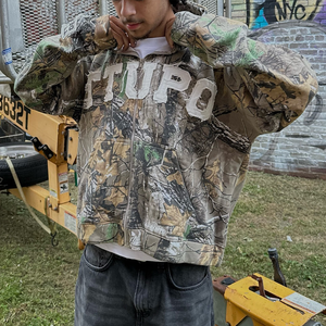 Sudadera con Capucha Camuflada Personalizada de Alta Calidad, Sudadera Táctica con Capucha y Cremallera, Chaqueta con Bordado de Parches, Sudadera de Caza con Cremallera para Hombre - Product Image 3
